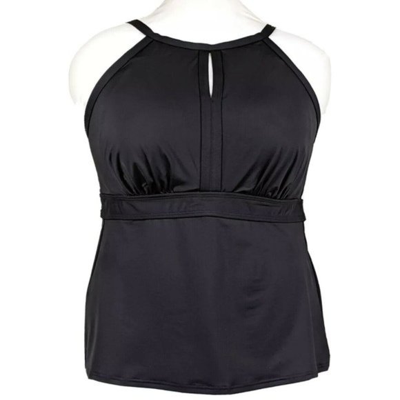 Lands' End Other - Lands End Plus Size Long Keyhole High Neck Modest Tankini Built In Bra Tall